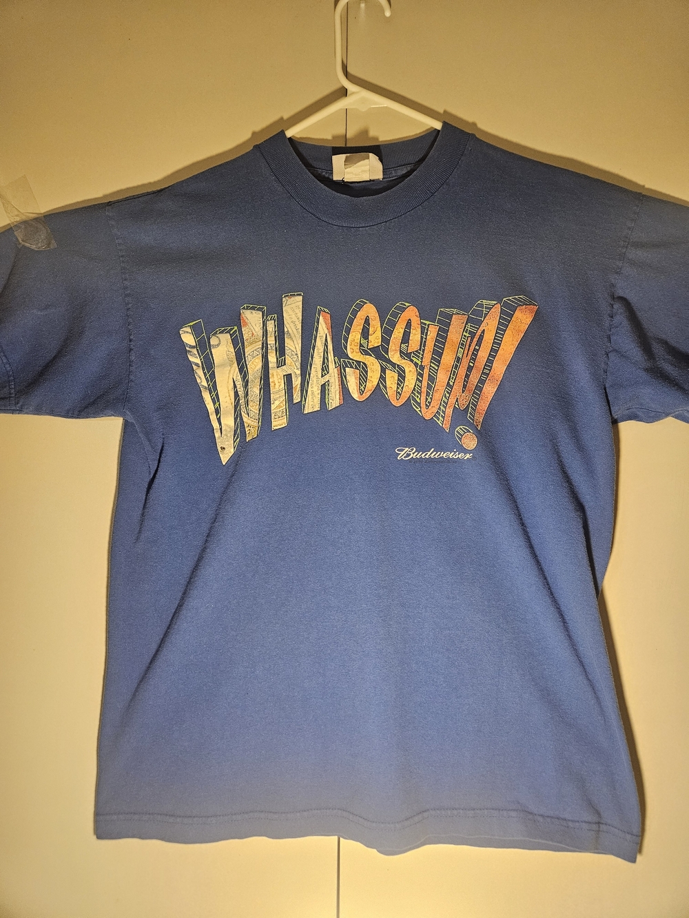 Summer Clearance Budweiser Blue WHASSUP! Graphic Tee